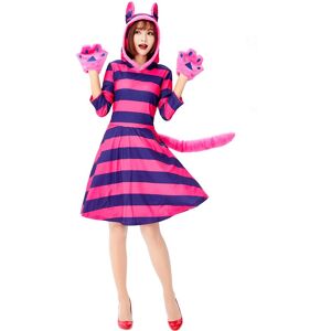 Unbranded (M) Alice In Wonderland Cheshire Cat Adult Costume Cosplay Women Hooded Dress Fa Unbranded (M) Alice In Wonderland Cheshire Cat Adult Costume Cosplay Women Hooded Dress Fa