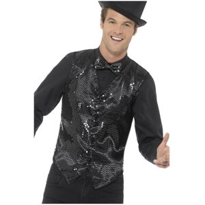 (L, Black) Smiffys Unisex Adult Sequin Costume Vest (L, Black) Smiffys Unisex Adult Sequin Costume Vest