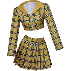 Unbranded (X-Small) Clueless Cher Cosplay Costume Dress Yellow Plaid Crop Top Skirt Suit H Unbranded (X-Small) Clueless Cher Cosplay Costume Dress Yellow Plaid Crop Top Skirt Suit H