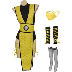 Unbranded (Yellow, Medium) Sub-Zero Reptile Scorpion Cosplay Costume Female Sexy Suit with Unbranded (Yellow, Medium) Sub-Zero Reptile Scorpion Cosplay Costume Female Sexy Suit with