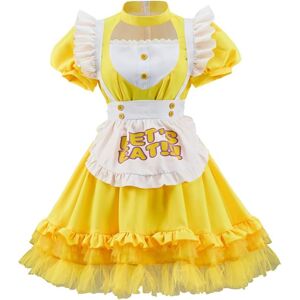 Unbranded (Large) Chica Cosplay Costume Women Yellow Maid Lolita Apron Sweet Cute Fancy Dr Unbranded (Large) Chica Cosplay Costume Women Yellow Maid Lolita Apron Sweet Cute Fancy Dr