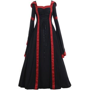 Unbranded (Black&red, Medium) Women's Gothic Victorian Witch Vampire Dress Medieval Renais Unbranded (Black&red, Medium) Women's Gothic Victorian Witch Vampire Dress Medieval Renais