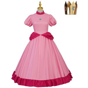 Unbranded (Small) Princess Peach Pink Dress Halloween Adult Outfit Unbranded (Small) Princess Peach Pink Dress Halloween Adult Outfit