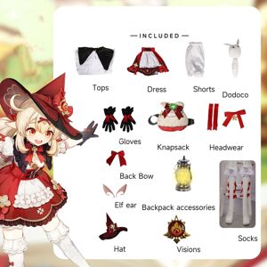 Unbranded (S) Genshin Klee Impact Witch Cosplay Costume Full Suit Halloween Party Game Pro Unbranded (S) Genshin Klee Impact Witch Cosplay Costume Full Suit Halloween Party Game Pro