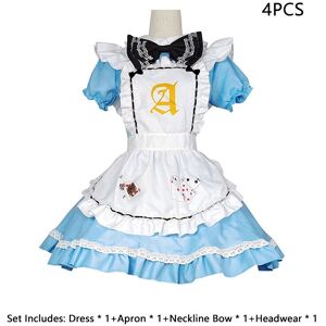 Unbranded (3XL) Alice In Wonderland Maid Dress Set Cosplay Costume Playing Card Pattern Fa Unbranded (3XL) Alice In Wonderland Maid Dress Set Cosplay Costume Playing Card Pattern Fa