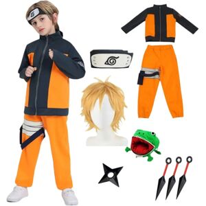 TOPSRJYL (D, XL) Hot Kids Naruto Cosplay Boys Girls Uzumaki Jacket Pants Headband Wig pro TOPSRJYL (D, XL) Hot Kids Naruto Cosplay Boys Girls Uzumaki Jacket Pants Headband Wig pro