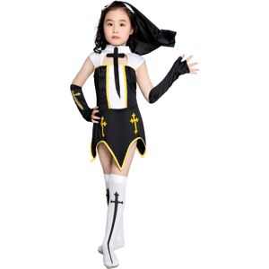 Unbranded (Black, XL-(135-145cm)) Girls' Nun Costume for Kids – Halloween Roleplay Outfit Unbranded (Black, XL-(135-145cm)) Girls' Nun Costume for Kids – Halloween Roleplay Outfit