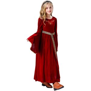 Unbranded (Red, 130cm) Girls' Medieval Princess Costume – Vintage Renaissance Dress for Ha Unbranded (Red, 130cm) Girls' Medieval Princess Costume – Vintage Renaissance Dress for Ha