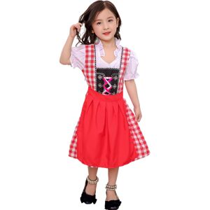 Unbranded (Red, S(100-110cm)) Girls' Oktoberfest Costume – Kids' German Beer Maid Dress fo Unbranded (Red, S(100-110cm)) Girls' Oktoberfest Costume – Kids' German Beer Maid Dress fo