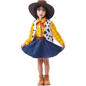 Unbranded (XL(30-140cm)) Girls Woody Costume Western Cowgirl Cosplay Dress for Halloween & Unbranded (XL(30-140cm)) Girls Woody Costume Western Cowgirl Cosplay Dress for Halloween &