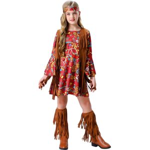 Unbranded (150cm) Girls Retro Disco Costume Hippie Fringe Dress for Halloween & Music Fest Unbranded (150cm) Girls Retro Disco Costume Hippie Fringe Dress for Halloween & Music Fest
