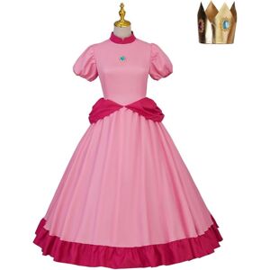 Unbranded (XXXL, Pink) Adult Cosplay Princess Peach Costume Pink Princess Dress with Crown Unbranded (XXXL, Pink) Adult Cosplay Princess Peach Costume Pink Princess Dress with Crown