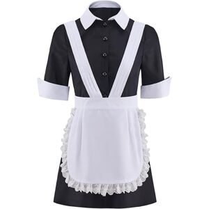 Unbranded (L) Women's Magenta Cosplay Costume Horror Show Maid Uniform Apron Dress Hallowe Unbranded (L) Women's Magenta Cosplay Costume Horror Show Maid Uniform Apron Dress Hallowe
