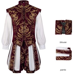Unbranded (Red, 2XL) Elizabethan Renaissance Era Prince Cosplay Costume Vest Pumpkin Set P Unbranded (Red, 2XL) Elizabethan Renaissance Era Prince Cosplay Costume Vest Pumpkin Set P
