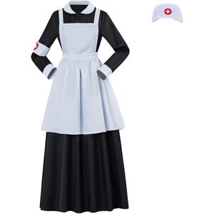 Unbranded (XXXL) Florence Nightingale Cosplay Costume Nurse Dress with Apron Bonnet Arm Ba Unbranded (XXXL) Florence Nightingale Cosplay Costume Nurse Dress with Apron Bonnet Arm Ba