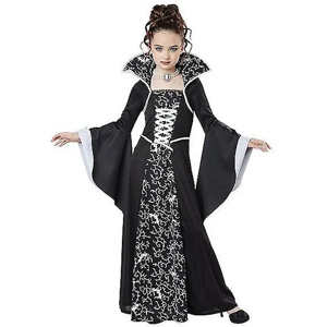Unbranded (110cm, Black White) Girls Witch Vampire Cosplay Halloween Carnival Party Perfor Unbranded (110cm, Black White) Girls Witch Vampire Cosplay Halloween Carnival Party Perfor
