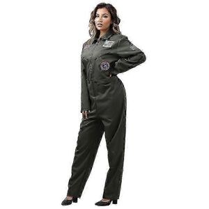 Kikidex (Male, XL) Adult Air Force Fighter Pilot Jumpsuit Flight Suit Costume With Embro Kikidex (Male, XL) Adult Air Force Fighter Pilot Jumpsuit Flight Suit Costume With Embro