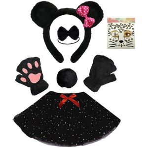 Unbranded (Black Panda, One size) 4/6Pcs Panda Costume Set Panda Ears Headband Tail Tutu S Unbranded (Black Panda, One size) 4/6Pcs Panda Costume Set Panda Ears Headband Tail Tutu S