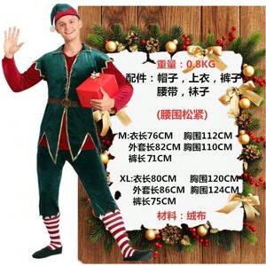 Gaatpot (Men's (with socks), XXL) Santa Claus Christmas Elf Costume Adult Men and Women' Gaatpot (Men's (with socks), XXL) Santa Claus Christmas Elf Costume Adult Men and Women'
