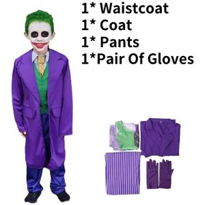 Unbranded (L Height 130) Knight Dark The Joker Kids Cosplay Costume Comics Role Party Play Unbranded (L Height 130) Knight Dark The Joker Kids Cosplay Costume Comics Role Party Play