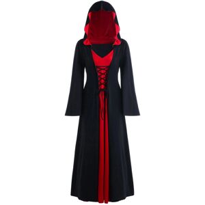 Unbranded (Black Red, 4XL) Lady Witch Halloween Hooded Loose Skirt V Neck Long Costume Sle Unbranded (Black Red, 4XL) Lady Witch Halloween Hooded Loose Skirt V Neck Long Costume Sle