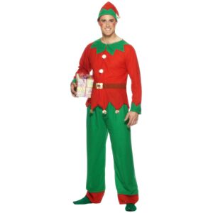 (M, Red/Green) Smiffys Unisex Adult Elf Costume Set (M, Red/Green) Smiffys Unisex Adult Elf Costume Set