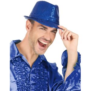 Rubies Adult dark blue sequined borsalino hat Rubies Adult dark blue sequined borsalino hat