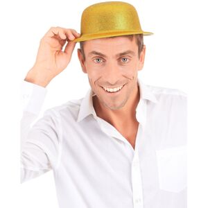 Rubies Adult gold glitter plastic bowler hat Rubies Adult gold glitter plastic bowler hat