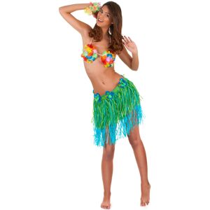 Rubies Adult Green and Blue Short Hawaiian Skirt with Flowers Rubies Adult Green and Blue Short Hawaiian Skirt with Flowers