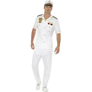 (L, White) Smiffys Mens Captain Costume Set (L, White) Smiffys Mens Captain Costume Set