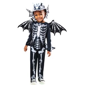 (4-5 Years, Black/White) Rubies Toddler Dragon Skeleton Halloween Costume (4-5 Years, Black/White) Rubies Toddler Dragon Skeleton Halloween Costume