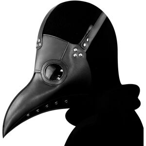 Unbranded (Black) HG065 Halloween Plague Doctor Mask Long Nose Bird Beak Mask PU Leather S Unbranded (Black) HG065 Halloween Plague Doctor Mask Long Nose Bird Beak Mask PU Leather S