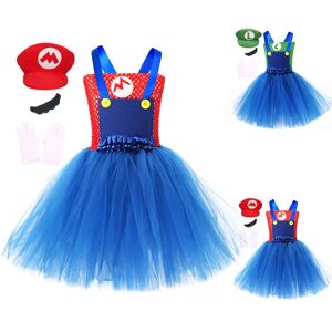 Unbranded (6-7Years, Red) Kids Girls Super Mario & Luigi Tulle Dress Hat Mustache Gloves H Unbranded (6-7Years, Red) Kids Girls Super Mario & Luigi Tulle Dress Hat Mustache Gloves H