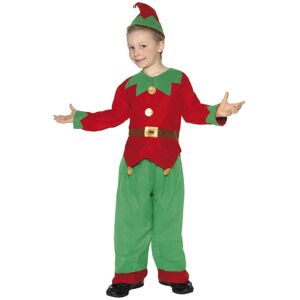 (7-9 Years, Red/Green) Smiffys Childrens/Kids Elf Christmas Costume (7-9 Years, Red/Green) Smiffys Childrens/Kids Elf Christmas Costume