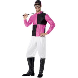 (L, Pink/Black) Smiffys Mens Jockey Costume (L, Pink/Black) Smiffys Mens Jockey Costume