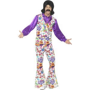 (M, Multicoloured) Smiffys Mens 60s Groovy Hippie Costume (M, Multicoloured) Smiffys Mens 60s Groovy Hippie Costume