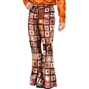 (L, Brown) Smiffys Mens 60s Printed Crochet Costume Flared Trousers (L, Brown) Smiffys Mens 60s Printed Crochet Costume Flared Trousers