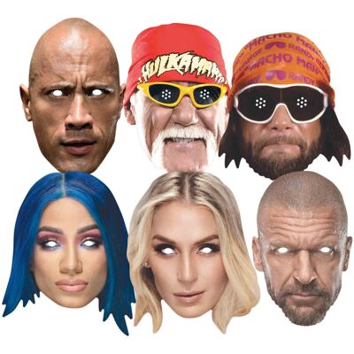 WWE Legendary Wrestlers Official 2D Card Party Face Masks Variety 6 Pack WWE Legendary Wrestlers Official 2D Card Party Face Masks Variety 6 Pack
