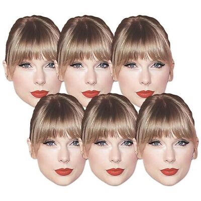 Star Cutouts Taylor Singer Swift Cardboard Face Mask - Pack of 6 Star Cutouts Taylor Singer Swift Cardboard Face Mask - Pack of 6