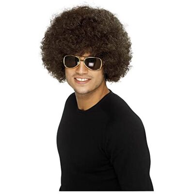 Smiffys - 70's Funky Afro Wig - Brown - One size - Wig Smiffys - 70's Funky Afro Wig - Brown - One size - Wig
