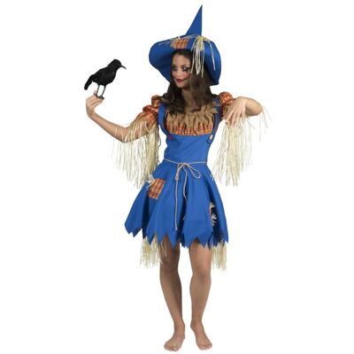 Funny Fashion (UK 16-18) Ladies Scarecrow with straw trim - Wizard of Oz Funny Fashion (UK 16-18) Ladies Scarecrow with straw trim - Wizard of Oz