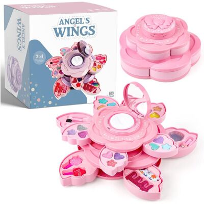 deAO Toys 2-in-1 Little Girl Flower Makeup Set Washable Cosmetics Toys for Girls with Eyes deAO Toys 2-in-1 Little Girl Flower Makeup Set Washable Cosmetics Toys for Girls with Eyes