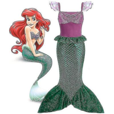 Unbranded (Without wig, 3-4T) Girls Mermaid Princess Dress Ariel Cosplay Costume Kids Hall Unbranded (Without wig, 3-4T) Girls Mermaid Princess Dress Ariel Cosplay Costume Kids Hall
