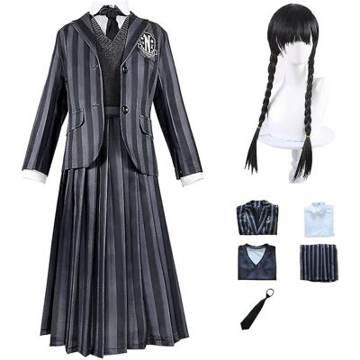 Unbranded (Only wigs, 3XL) Women Wednesday Addams Dress Cosplay Costume Nevermore School U Unbranded (Only wigs, 3XL) Women Wednesday Addams Dress Cosplay Costume Nevermore School U