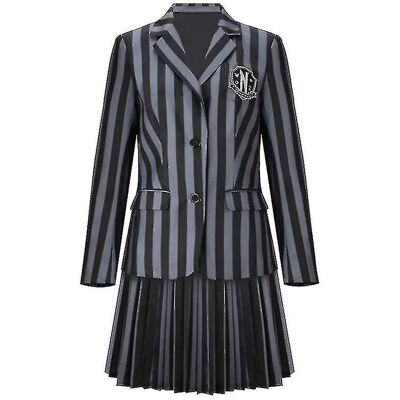 Unbranded (Without wig, Child M) Wednesday Addams Cosplay Costume Set Nevermore Academy Sc Unbranded (Without wig, Child M) Wednesday Addams Cosplay Costume Set Nevermore Academy Sc