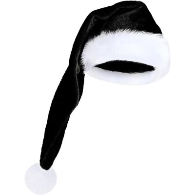 Unbranded (Black) Super Long Christmas Hat - Warm Soft Velvet Santa Hats Adult - Adults Co Unbranded (Black) Super Long Christmas Hat - Warm Soft Velvet Santa Hats Adult - Adults Co