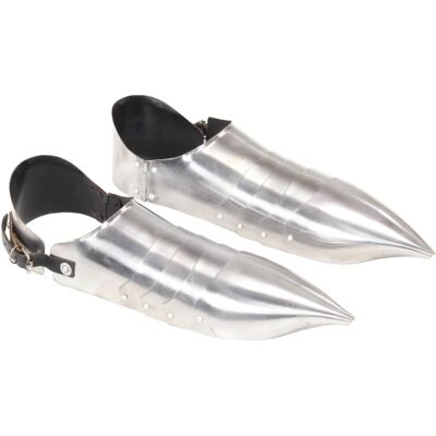 vidaXL Medieval Knight Armour Sabatons Replica LARP Silver Armour Costume Shoe vidaXL Medieval Knight Armour Sabatons Replica LARP Silver Armour Costume Shoe