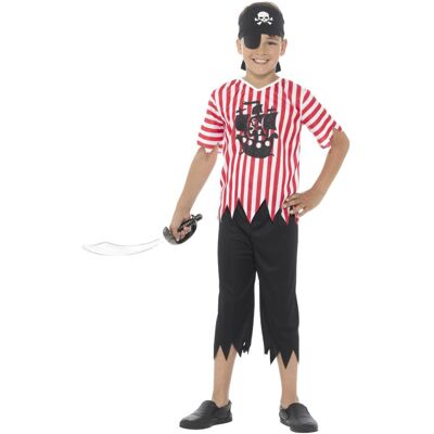 Smiffy's (4-6 Years, Red/White/Black) Smiffys Boys Jolly Pirate Costume Set Smiffy's (4-6 Years, Red/White/Black) Smiffys Boys Jolly Pirate Costume Set