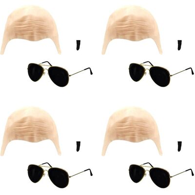 Unbranded 12X Adults Mr Accessory Set - Nude Bald Cap, Black Sunglasses, Black Soul Patch Unbranded 12X Adults Mr Accessory Set - Nude Bald Cap, Black Sunglasses, Black Soul Patch