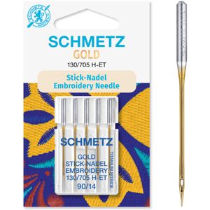Schmetz Gold Embroidery Machine Needles-Size 14/90 5/Pkg Schmetz Gold Embroidery Machine Needles-Size 14/90 5/Pkg